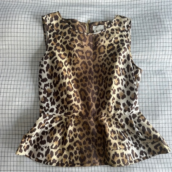 kate spade Tops - Kate Spade Leopard Peplum Top Rare